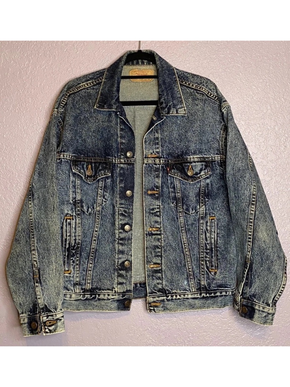 Levi's Men's Light Blue Acid Wash Denim Jacket